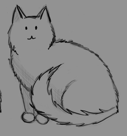 A sitting carton cat, the yet-to-be-named protagonist of the project. A sitting carton cat, the yet-to-be-named protagonist of the project.